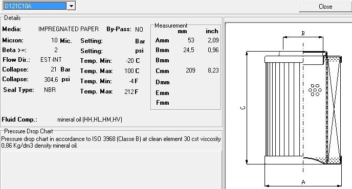 Фильтр высокого давления D121C10A